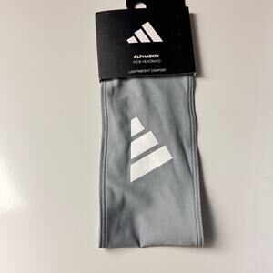 Adidas  Alphaskin Wide Athletic Sporty Athleisure  Gym Style Gray Headband NWT
